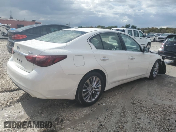 2019 Infiniti Q50 3.0t LUXE with VIN JN1EV7AP4KM518719, listed as a Copart auction lot 52397195 with 84,986 mi miles and Non Repairable. Bid and sale history available at carsss.com. Image 3.