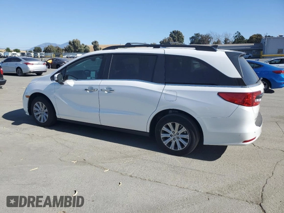 2024 Honda Odyssey EX-L z VIN 5FNRL6H65RB047405, wystawiony jako Copart lot #57880245 z przebiegiem Nie podano mil oraz Czysty tytuł • Clean title. Historia ofert i sprzedaży dostępna na DreamBid. Obrazek 2.