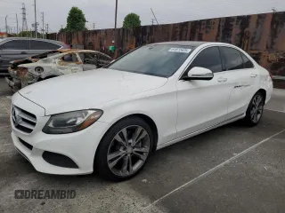 2016 Mercedes-Benz C 300 with VIN 55SWF4JB3GU155989, listed as a Copart auction lot 61872425 with 132,637 mi miles and Salvage title. Bid and sale history available at DreamBid. Image 1.