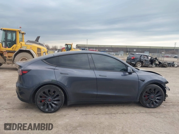 2023 Tesla Model Y Performance with VIN 7SAYGDEF2PF757113, listed as a IAAI auction lot 41881175 with 54,809 mi miles and . Bid and sale history available at DreamBid. Image 14.