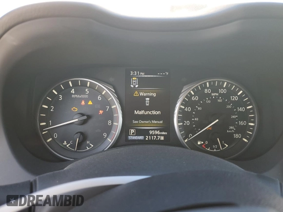 2024 Infiniti Q50 Luxe with VIN JN1EV7BP7RM600453, listed as a Copart auction lot 82838974 with 9,596 mi miles and Salvage title. Bid and sale history available at DreamBid. Image 9.