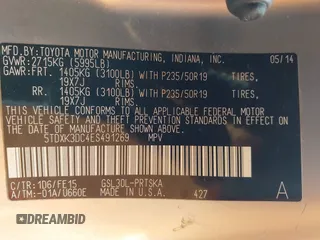2014 Toyota Sienna SE with VIN 5TDXK3DC4ES491269, listed as a IAAI auction lot 42004485 with 118,516 mi miles and . Bid and sale history available at DreamBid. Image 9.