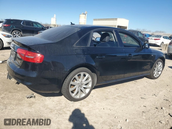 2014 Audi A4 Premium with VIN WAUBFAFL8EN045872, listed as a Copart auction lot 45340125 with 0 mi miles and Salvage Title. Bid and sale history available at carsss.com. Image 3.