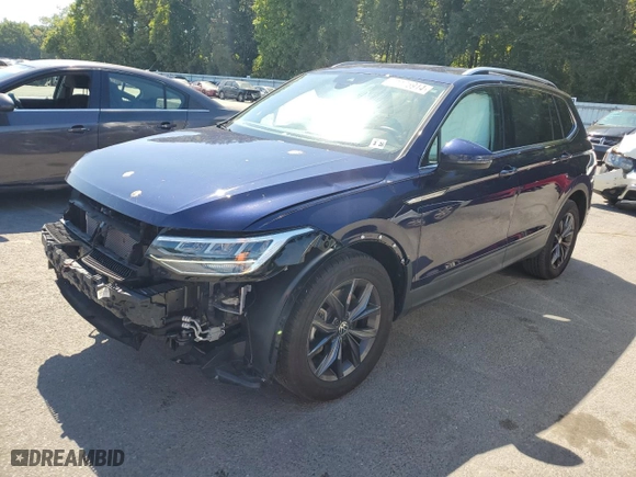 2023 Volkswagen Tiguan SE with VIN 3VV3B7AX7PM062113, listed as a Copart auction lot 71125914 with 17,244 mi miles and Salvage Title. Bid and sale history available at carsss.com. Image 1.