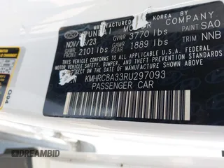 2024 Hyundai Venue Limited with VIN KMHRC8A33RU297093, listed as a IAAI auction lot 42553398 with 5,947 mi miles and . Bid and sale history available at DreamBid. Image 9.