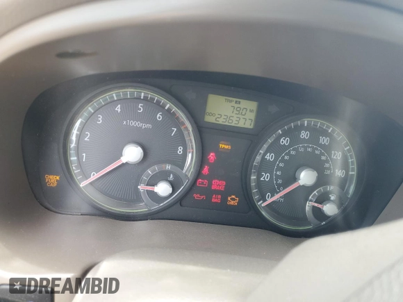 2008 Kia Rio LX with VIN KNADE123586383830, listed as a Copart auction lot 66807804 with 236,377 mi miles and Salvage Title. Bid and sale history available at DreamBid. Image 9.