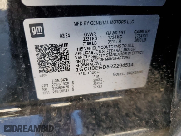 2024 Chevrolet Silverado 1500 RST with VIN 1GCUDEED8RZ294514, listed as a Copart auction lot 79234404 with 12,947 mi miles and Salvage Title. Bid and sale history available at carsss.com. Image 15.