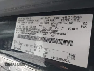 2017 Ford Transit z VIN 1FTYR3XV6HKB38623, wystawiony jako IAAI lot #42238054 z przebiegiem Nie podano mil oraz . Historia ofert i sprzedaży dostępna na DreamBid. Obrazek 9.