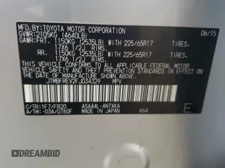 2015 Toyota RAV4 LE with VIN JTMBFREV2FJ034329, listed as a Copart auction lot 60719915 with 90,471 mi miles and Salvage title. Bid and sale history available at DreamBid. Image 12.