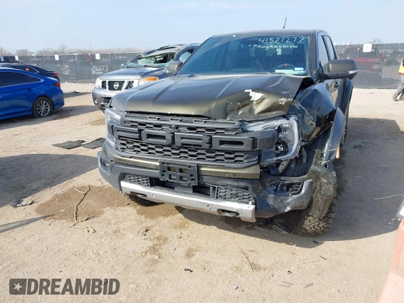 2024 Ford Ranger Raptor with VIN 1FTER4LR4RLE55684, listed as a IAAI auction lot 41527277 with 1,919 mi miles. Bid and sale history available at carsss.com. Image 6.