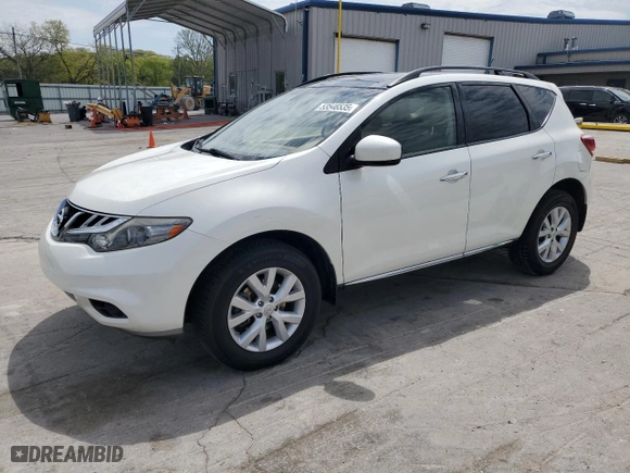 2013 Nissan Murano LE with VIN JN8AZ1MU1DW202429, listed as a Copart auction lot 53546535 with 108,631 mi miles and Salvage Title. Bid and sale history available at carsss.com. Image 1.