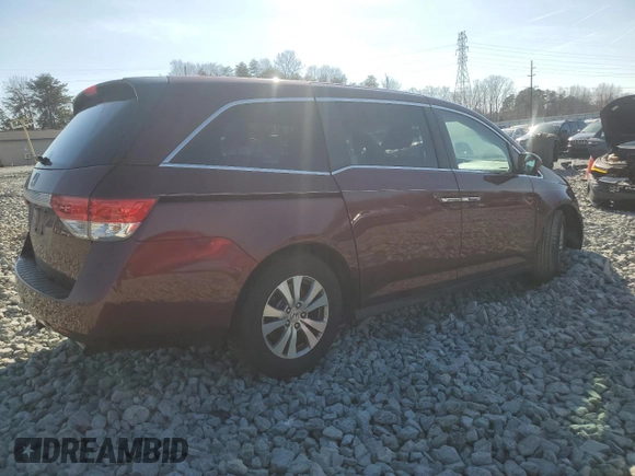 2016 Honda Odyssey EX-L with VIN 5FNRL5H65GB019868, listed as a Copart auction lot 46218155 with 150,714 mi miles and Salvage Title. Bid and sale history available at DreamBid. Image 3.