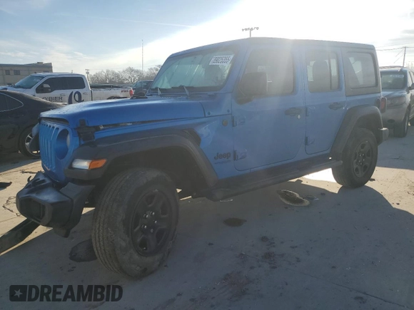 2022 Jeep Wrangler Unlimited Sport with VIN 1C4HJXDN8NW173946, listed as a Copart auction lot 89025355 with Not Provided miles and Salvage Title. Bid and sale history available at DreamBid. Image 1.