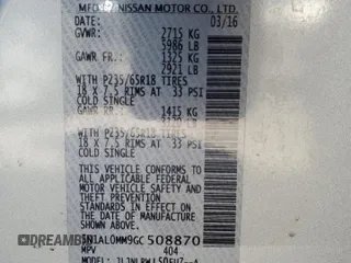 2016 Infiniti QX60 with VIN 5N1AL0MM9GC508870, listed as a Copart auction lot 53728045 with 172,465 mi miles and Clean Title. Bid and sale history available at DreamBid. Image 14.
