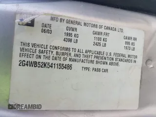 2004 Buick Regal LS z VIN 2G4WB52K541155486, wystawiony jako IAAI lot #42211775 z przebiegiem 96 969 mil mil oraz . Historia ofert i sprzedaży dostępna na DreamBid. Obrazek 9.