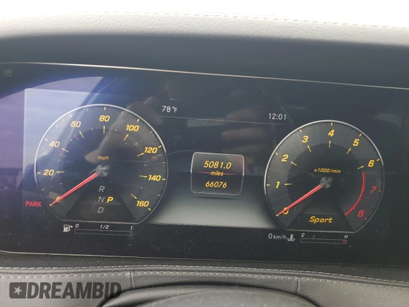 2019 Mercedes-Benz S-Class S 560 with VIN WDDUG8DB9KA448974, listed as a Copart auction lot 72887764 with 66,076 mi miles and Salvage Title. Bid and sale history available at carsss.com. Image 9.