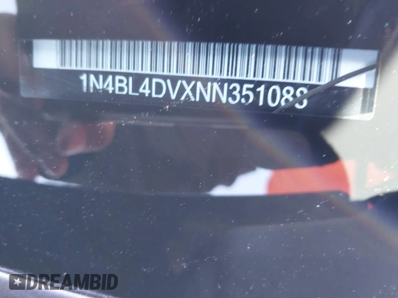 2022 Nissan Altima SV z VIN 1N4BL4DVXNN351088, wystawiony jako IAAI lot #42072706 z przebiegiem 83 496 mil mil oraz . Historia ofert i sprzedaży dostępna na DreamBid. Obrazek 9.