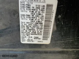 2014 Nissan Murano S with VIN JN8AZ1MU4EW406546, listed as a Copart auction lot 75046024 with 145,823 mi miles and Salvage Title. Bid and sale history available at carsss.com. Image 13.