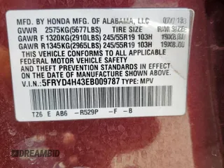 2014 Acura MDX Technology z VIN 5FRYD4H43EB009787, wystawiony jako Copart lot #60288555 z przebiegiem 128 610 mil mil oraz Szkoda całkowita • Salvage title. Historia ofert i sprzedaży dostępna na DreamBid. Obrazek 13.