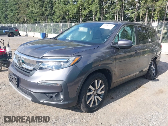2019 Honda Pilot EX-L with VIN 5FNYF6H52KB035504, listed as a IAAI auction lot 42642735 with 54,736 mi miles and . Bid and sale history available at DreamBid. Image 2.