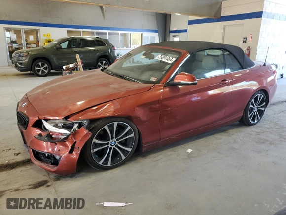 2020 BMW 2 Series 230i xDrive with VIN WBA2K1C09L7E19061, listed as a Copart auction lot 75654464 with 35,785 mi miles and Salvage Title. Bid and sale history available at carsss.com. Image 1.