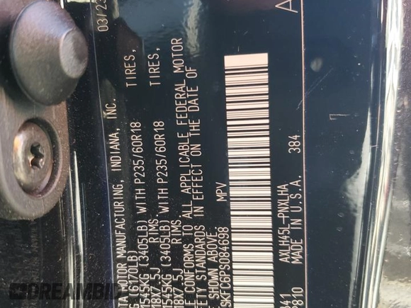 2023 Toyota Sienna Platinum with VIN 5TDESKFC6PS084698, listed as a Copart auction lot 80532734 with 16,884 mi miles and Salvage Title. Bid and sale history available at DreamBid. Image 15.