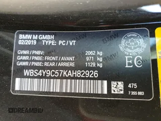 2019 BMW M4 with VIN WBS4Y9C57KAH82926, listed as a Copart auction lot 54907434 with 65,253 mi miles and Non Repairable. Bid and sale history available at carsss.com. Image 12.