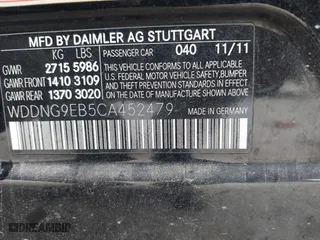 2012 Mercedes-Benz S-Class S 550 with VIN WDDNG9EB5CA452479, listed as a IAAI auction lot 38850857 with 150,641 mi miles. Bid and sale history available at carsss.com. Image 9.