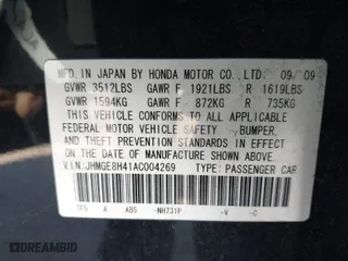 2010 Honda Fit Sport with VIN JHMGE8H41AC004269, listed as a IAAI auction lot 41753863 with 90,888 mi miles. Bid and sale history available at carsss.com. Image 9.