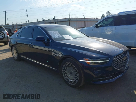 2021 Genesis G90 Ultimate with VIN KMTF54PH4MU085164, listed as a IAAI auction lot 41702570 with 27,794 mi miles and . Bid and sale history available at DreamBid. Image 1.