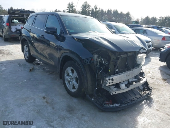 2021 Toyota Highlander L with VIN 5TDBZRBH0MS090789, listed as a IAAI auction lot 41623255 with 1 mi miles. Bid and sale history available at carsss.com. Image 1.