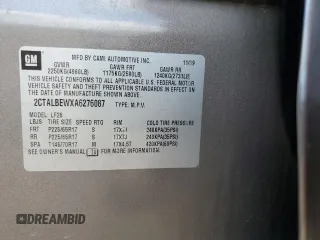 2010 GMC Terrain SLE-1 with VIN 2CTALBEWXA6276087, listed as a Copart auction lot 62078465 with 122,010 mi miles and Salvage title. Bid and sale history available at DreamBid. Image 12.