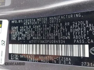2023 Toyota Camry SE z VIN 4T1T11AK0PU084934, wystawiony jako IAAI lot #41962805 z przebiegiem 39 395 mil mil oraz . Historia ofert i sprzedaży dostępna na DreamBid. Obrazek 9.