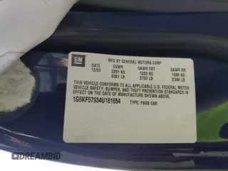 2004 Cadillac DeVille DTS z VIN 1G6KF57934U181654, wystawiony jako IAAI lot #41752298 z przebiegiem 131 861 mil mil oraz . Historia ofert i sprzedaży dostępna na DreamBid. Obrazek 9.