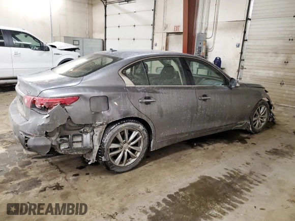 2015 Infiniti Q50 Sport with VIN JN1BV7AR5FM407039, listed as a Copart auction lot 45882655 with 99,813 mi miles and Salvage title. Bid and sale history available at DreamBid. Image 3.