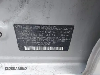 2013 Hyundai Elantra Limited z VIN 5NPDH4AE1DH284131, wystawiony jako IAAI lot #42454008 z przebiegiem 135 076 mil mil oraz . Historia ofert i sprzedaży dostępna na DreamBid. Obrazek 9.