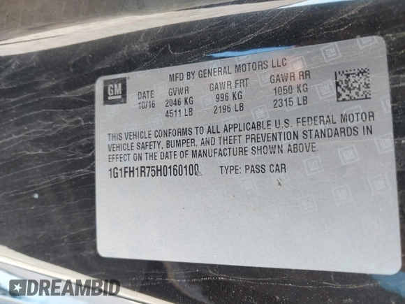 2017 Chevrolet Camaro 2SS z VIN 1G1FH1R75H0160100, wystawiony jako IAAI lot #41674610 z przebiegiem 82 635 mil mil oraz . Historia ofert i sprzedaży dostępna na DreamBid. Obrazek 9.