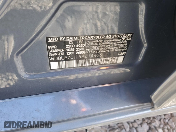 2005 Mercedes-Benz E 500 with VIN WDBUF70J15A614606, listed as a Copart auction lot 80580154 with 102,106 mi miles and Clean Title. Bid and sale history available at carsss.com. Image 12.