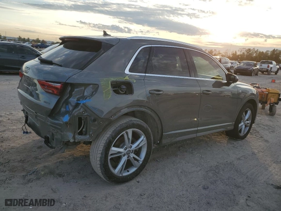 2020 Audi Q3 S line Premium Plus with VIN WA1EECF37L1040417, listed as a Copart auction lot 83485794 with 36,833 mi miles and Salvage Title. Bid and sale history available at carsss.com. Image 3.