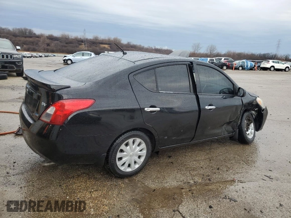 2014 Nissan Versa S with VIN 3N1CN7AP1EL839011, listed as a Copart auction lot 47817415 with 63,059 mi miles and Salvage Title. Bid and sale history available at DreamBid. Image 3.