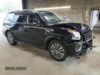 2021 Nissan Armada SL with VIN JN8AY2BBXM9795698, listed as a Copart auction lot 63000174 with 33,002 mi miles and Salvage Title. Bid and sale history available at carsss.com. Image 4.