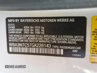 2016 BMW 4 Series 428i with VIN WBA3N7C57GK226143, listed as a Copart auction lot 44036805 with 117,218 mi miles and Salvage Title. Bid and sale history available at carsss.com. Image 12.