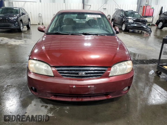 2003 Kia Spectra with VIN KNAFB121735217341, listed as a Copart auction lot 72016504 with 116,224 mi miles and Salvage Title. Bid and sale history available at DreamBid. Image 5.