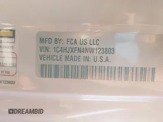 2022 Jeep Wrangler Unlimited Rubicon with VIN 1C4HJXFN4NW123803, listed as a IAAI auction lot 40994742 with 36,156 mi miles and . Bid and sale history available at DreamBid. Image 9.