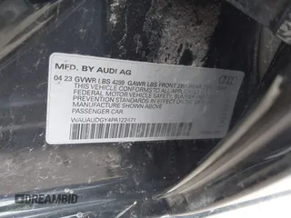 2023 Audi A3 Premium z VIN WAUAUDGY4PA122471, wystawiony jako IAAI lot #41988335 z przebiegiem 11 848 mil mil oraz . Historia ofert i sprzedaży dostępna na DreamBid. Obrazek 9.