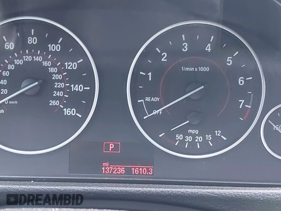 2014 BMW 3 Series 328i with VIN WBA3C1C53EK108252, listed as a IAAI auction lot 41764991 with 137,236 mi miles. Bid and sale history available at carsss.com. Image 7.
