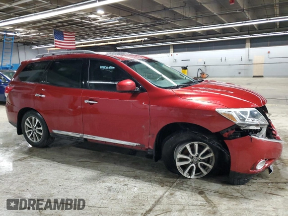 2014 Nissan Pathfinder SV with VIN 5N1AR2MM0EC616978, listed as a Copart auction lot 46463385 with 131,758 mi miles and Salvage Title. Bid and sale history available at carsss.com. Image 4.