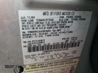 2005 Ford Freestyle SEL with VIN 1FMDK05165GA15433, listed as a Copart auction lot 87221574 with 0 mi miles and Salvage Title. Bid and sale history available at carsss.com. Image 13.