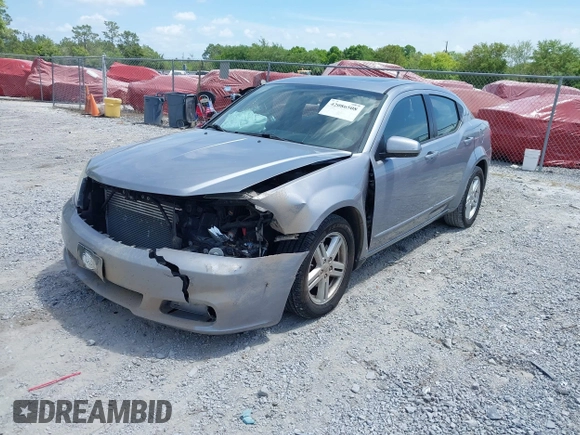 2013 Dodge Avenger SXT with VIN 1C3CDZCGXDN741008, listed as a IAAI auction lot 42086508 with 124,596 mi miles and . Bid and sale history available at carsss.com. Image 2.