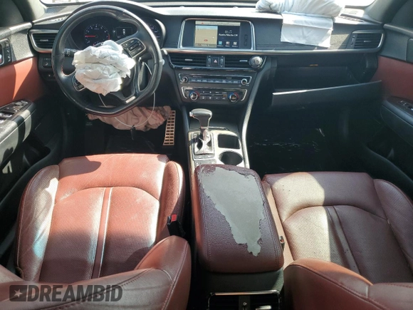 2016 Kia Optima SX Turbo with VIN 5XXGW4L24GG025588, listed as a Copart auction lot 54374135 with 109,005 mi miles and Salvage title. Bid and sale history available at DreamBid. Image 8.